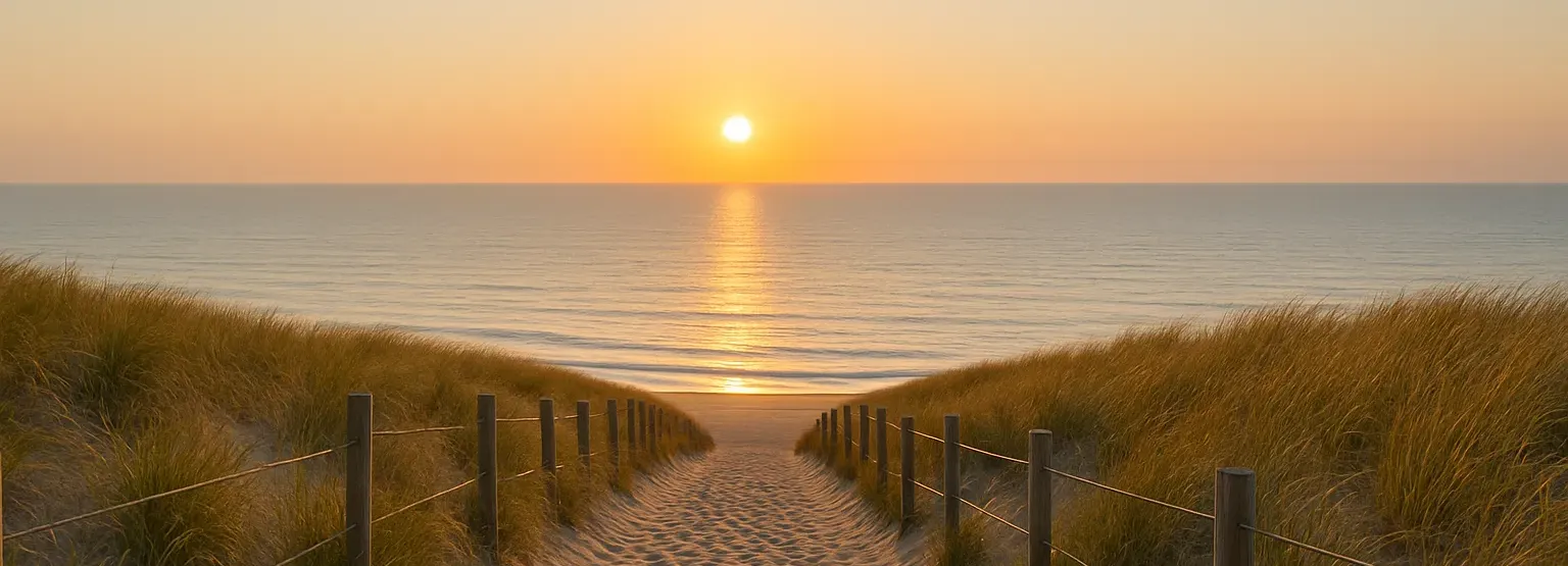 Rustige vrouw aan zee bij zonsondergang